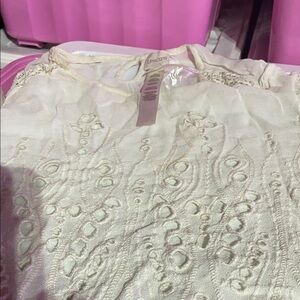 Chico's Ivory Embroidered Top